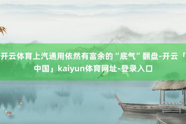 开云体育上汽通用依然有富余的“底气”翻盘-开云「中国」kaiyun体育网址-登录入口