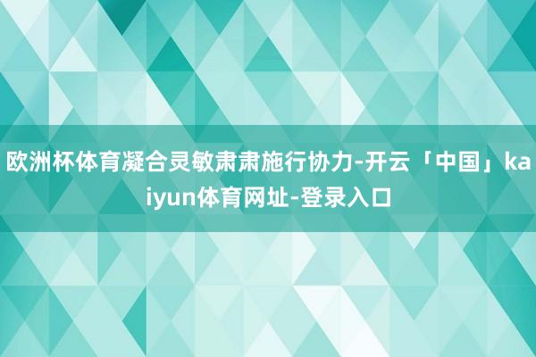 欧洲杯体育凝合灵敏肃肃施行协力-开云「中国」kaiyun体育网址-登录入口