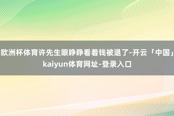 欧洲杯体育许先生眼睁睁看着钱被退了-开云「中国」kaiyun体育网址-登录入口