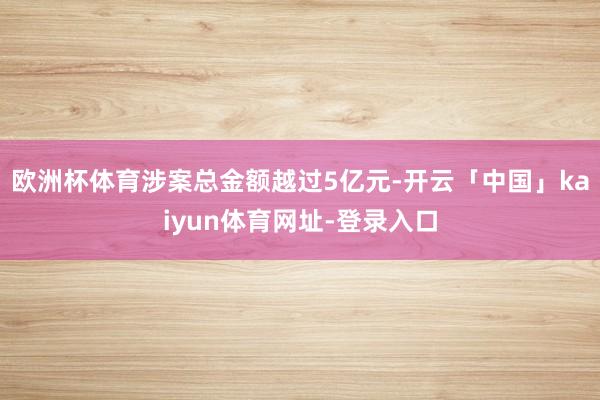 欧洲杯体育涉案总金额越过5亿元-开云「中国」kaiyun体育网址-登录入口