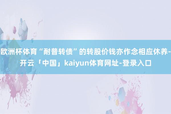 欧洲杯体育“耐普转债”的转股价钱亦作念相应休养-开云「中国」kaiyun体育网址-登录入口
